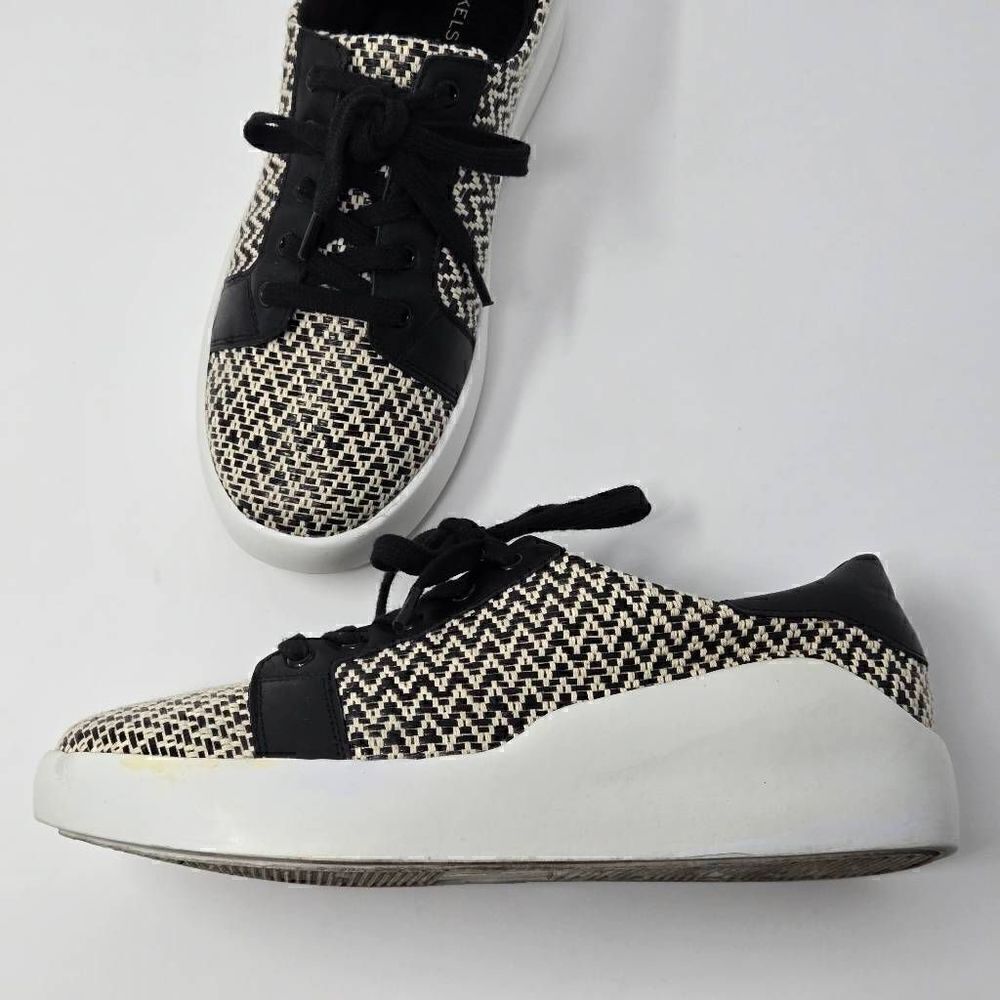 KELSI DAGGER BROOKLYN SOLO WHITE BLACK PLATFORM WOVEN SNEAKERS SHOES WOMENS 6.5